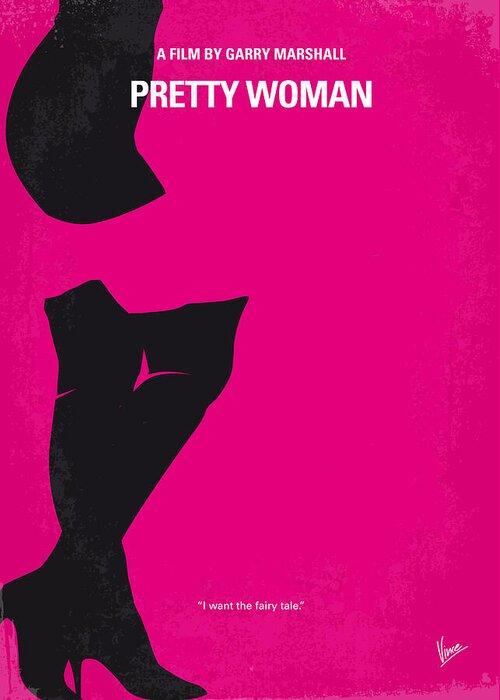 Pretty Greeting Card featuring the digital art No307 My Pretty Woman minimal movie poster by Chungkong Art