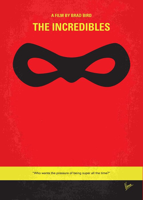 Incredibles Greeting Card featuring the digital art No368 My Incredibles minimal movie poster by Chungkong Art