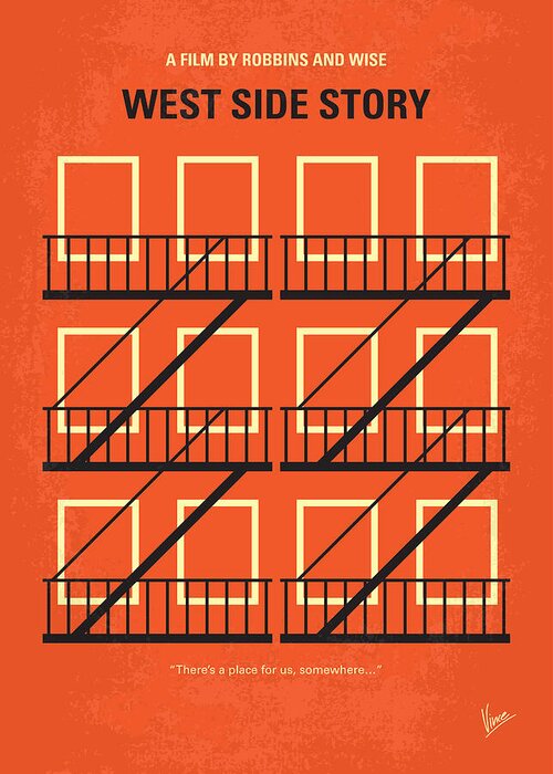 West Side Story Greeting Card featuring the digital art No387 My West Side Story minimal movie poster by Chungkong Art