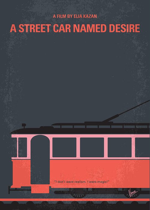 Street Greeting Card featuring the digital art No397 My street car named desire minimal movie poster by Chungkong Art