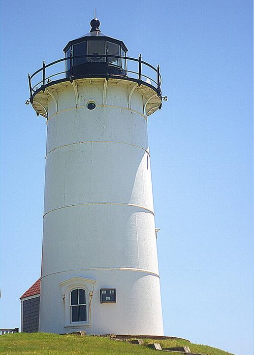 Nobska Point Lighthouse Ma Greeting Card featuring the photograph Nobska Point Lighthouse MA by Suzanne Powers