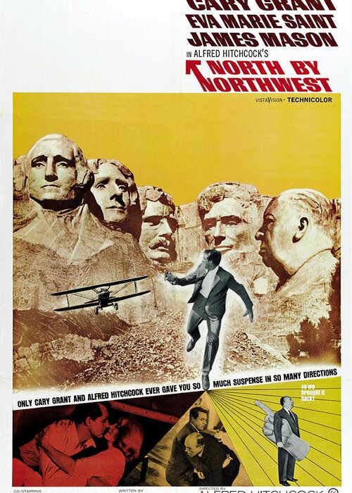 Movie Poster Greeting Card featuring the photograph North by Northwest - 1959 by Georgia Fowler
