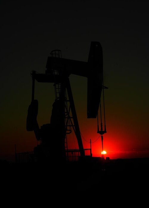 Oil. Gas Greeting Card featuring the photograph North Dakota Oil by Jeff Swan