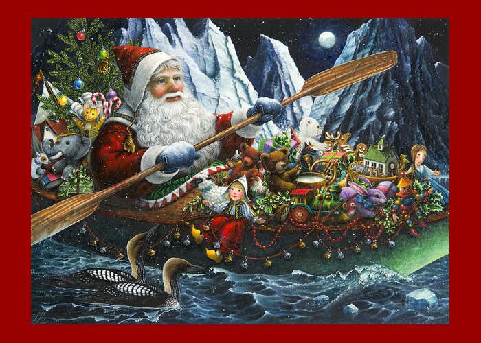 Santa Claus Greeting Card featuring the painting Northern Passage by Lynn Bywaters
