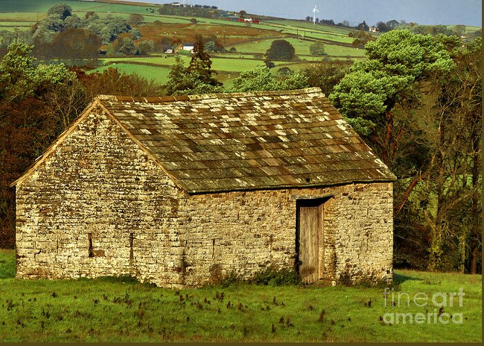 Stone Barn Greeting Card featuring the photograph Northumberland Stone Barn by Martyn Arnold