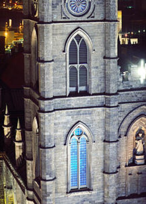 Photography Greeting Card featuring the photograph Notre Dame De Montreal At Night by Panoramic Images