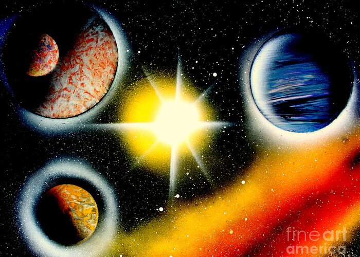 Space Art Greeting Card featuring the painting Nova 4671 E by Greg Moores