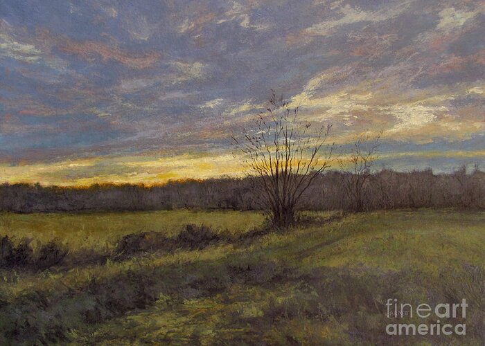 November Sunset Greeting Card featuring the painting November Sunset by Gregory Arnett