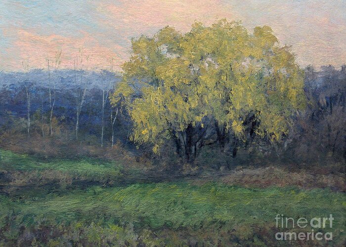 Willow Greeting Card featuring the painting November Willow by Gregory Arnett