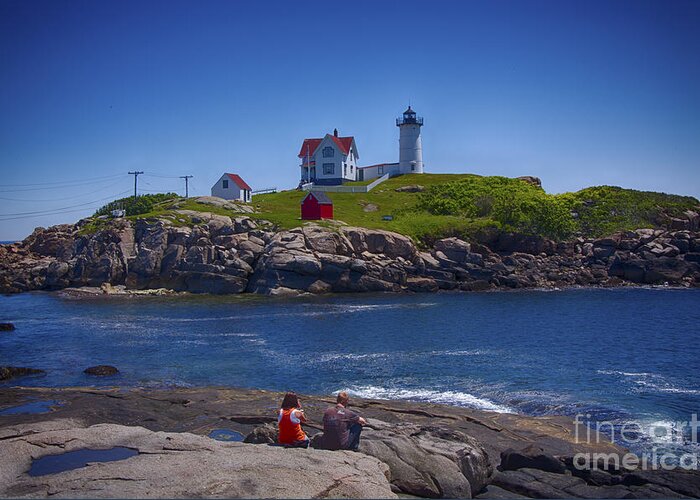 Lighthouses Nubble Maine Greeting Card featuring the photograph Nubble Summer by Rick Bragan