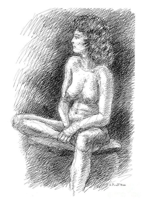 Sketches Greeting Card featuring the drawing Nude Female Sketches 2 by Gordon Punt