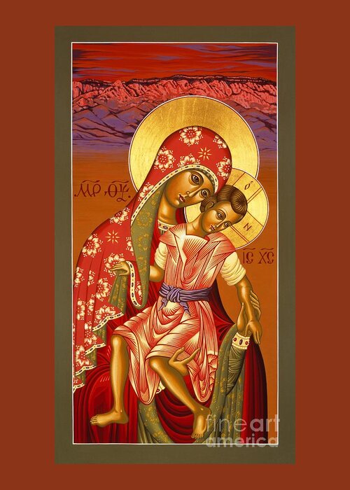 Mother Of God Greeting Card featuring the painting Nuestra Senora de las Sandias 008 by William Hart McNichols