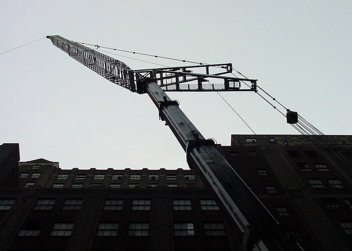 Mieczyslaw Greeting Card featuring the photograph NYC construction crane by Mieczyslaw Rudek
