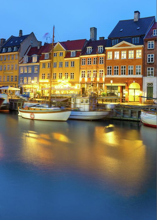 Orange Color Greeting Card featuring the photograph Nyhavn, Copenhagen, Denmark by Chrishepburn