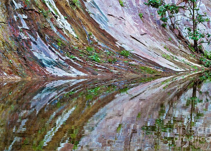 Oak Creek Canyon Reflection Photographed In Sedona Greeting Card featuring the photograph Oak Creek Canyon Reflection by Mae Wertz