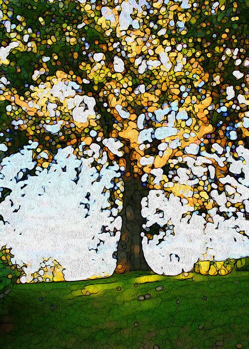 Oak Greeting Card featuring the digital art Oak tree 1 by Geoff Strehlow