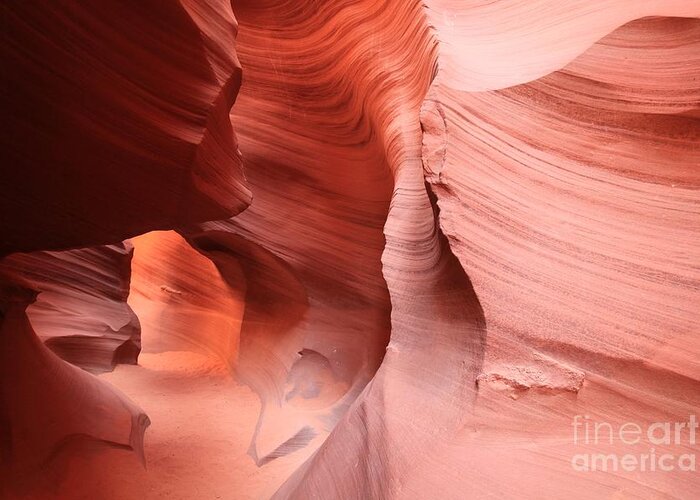 Arizona Slot Canyon Greeting Card featuring the photograph Observing The Pathway by Adam Jewell