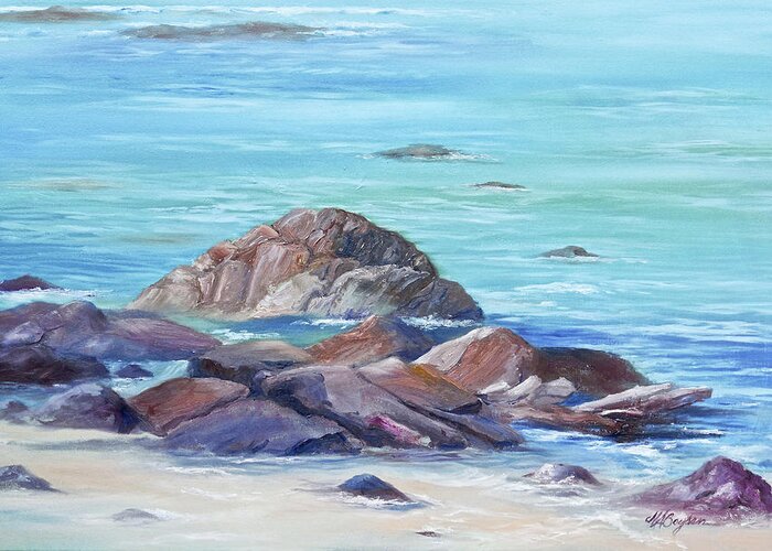 Seascape Greeting Card featuring the painting Ocean Emotion #3 by Maryann Boysen