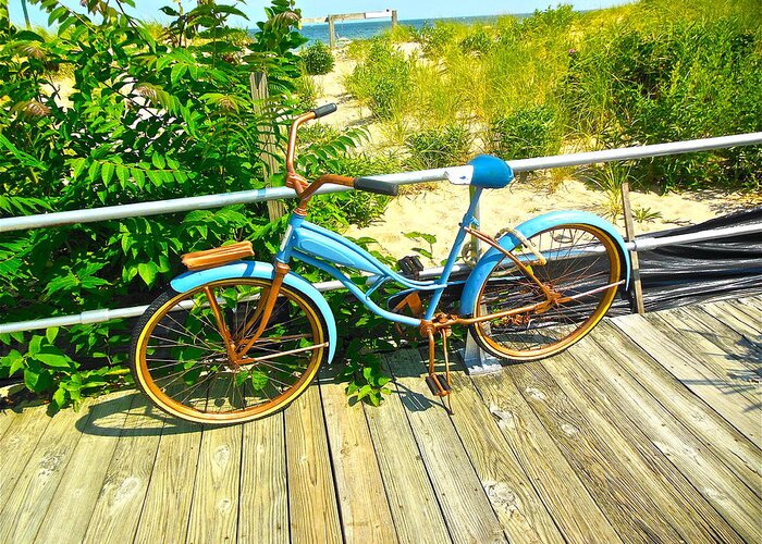 Beach Greeting Card featuring the photograph Ocean Grove Bike by Joan Reese