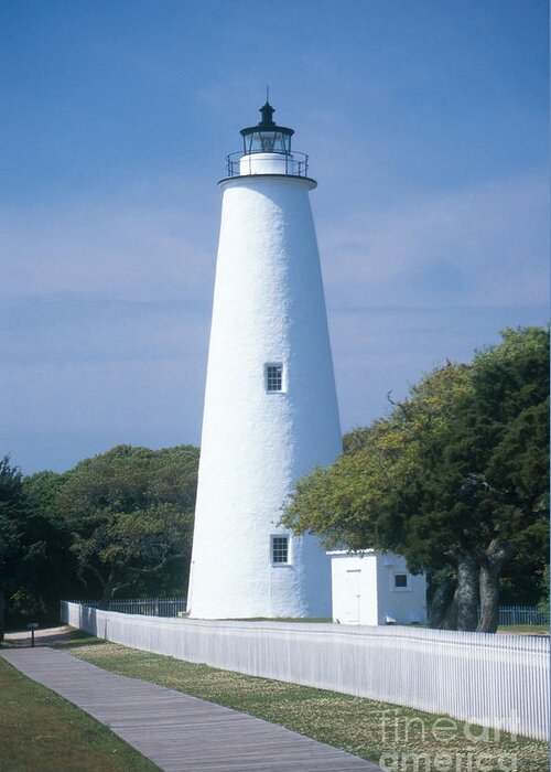 Lighthouse Greeting Card featuring the photograph Ocracoke Lighthouse by Bruce Roberts
