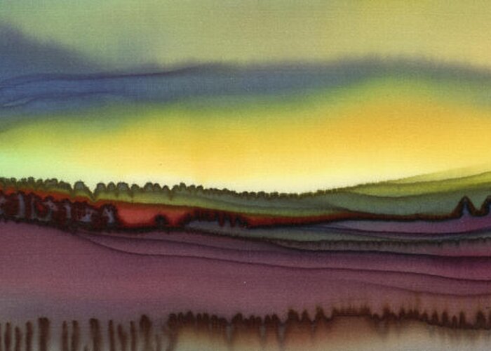 Addie Hocynec Art Greeting Card featuring the painting October Fields by Addie Hocynec