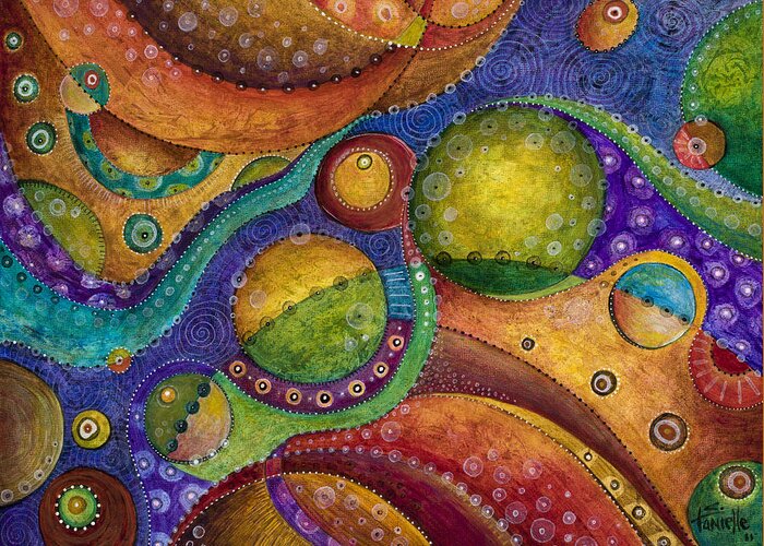 Circles Greeting Card featuring the painting Odyssey by Tanielle Childers