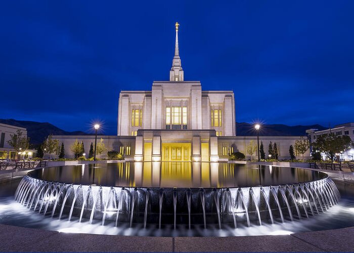 Ogden Greeting Card featuring the photograph Ogden Temple II by Chad Dutson