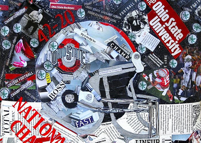  Ohio State Greeting Card featuring the painting Ohio State University National Football Champs by Colleen Taylor