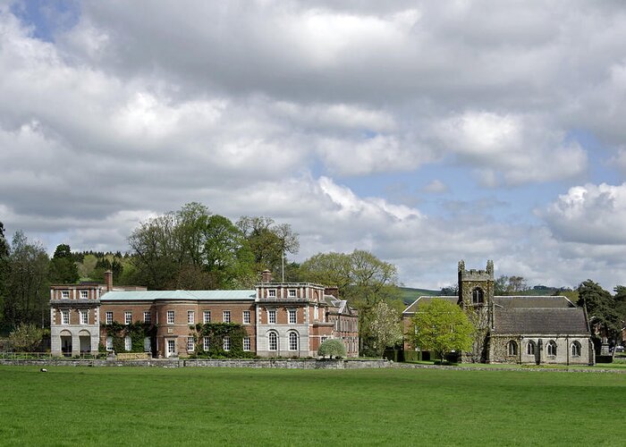 Staffordshire Greeting Card featuring the photograph Okeover Hall and Manor Church by Rod Johnson