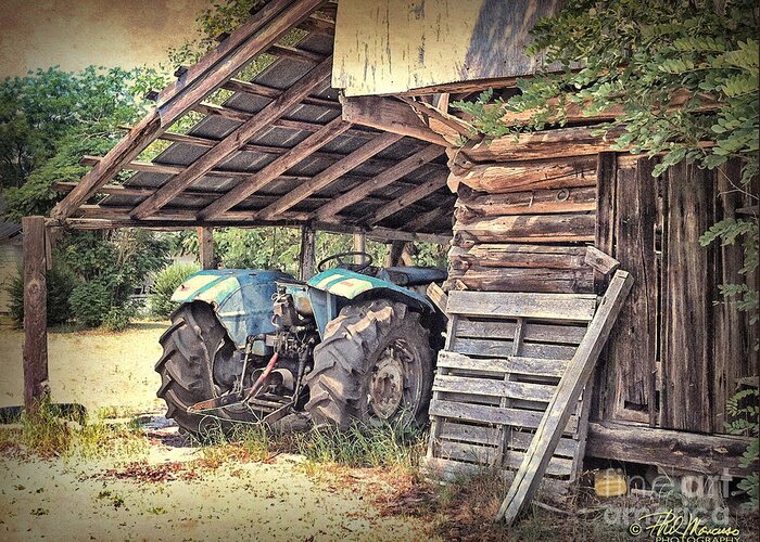 Tractor Art Greeting Card featuring the photograph Old Barn And Tractor by Phil Mancuso