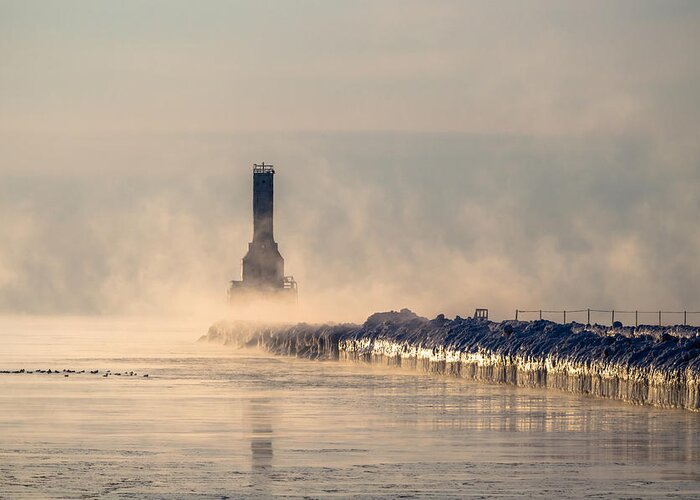 Lighthouse Greeting Card featuring the photograph Old Faithful by James Meyer