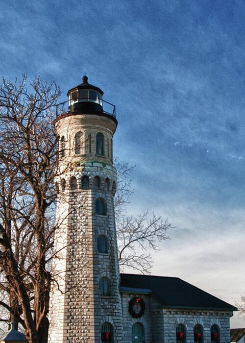Lighthouse Greeting Card featuring the photograph Old Fort Niagara Lighthouse 4478 by Guy Whiteley
