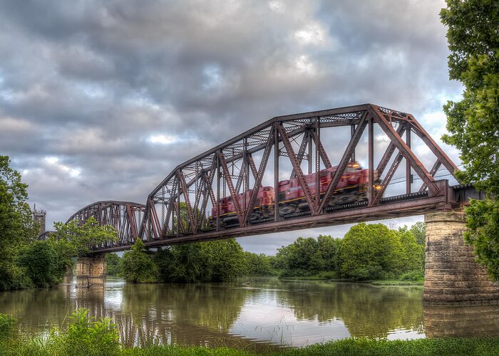 A&m Railroad Greeting Card featuring the photograph Old Frisco Bridge by James Barber