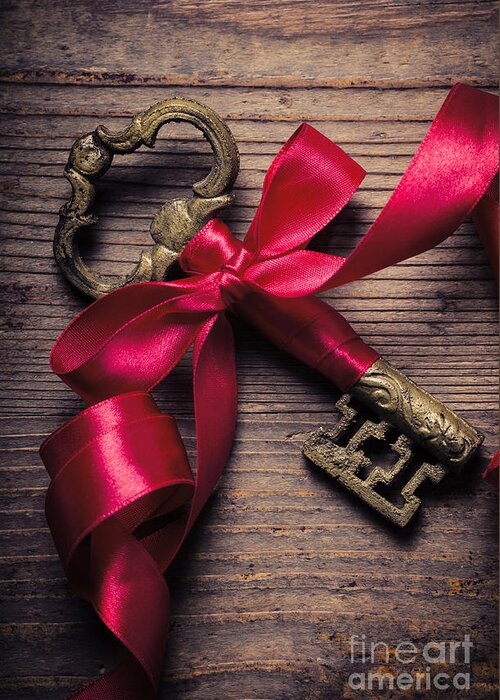Key Greeting Card featuring the photograph Old Key by Jelena Jovanovic