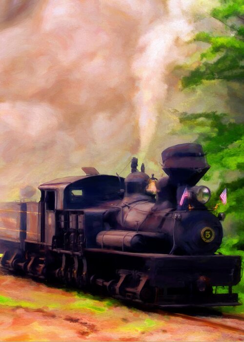 Railroad Greeting Card featuring the painting Old No. 5 by Michael Pickett