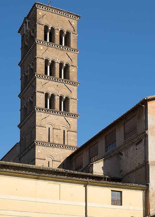 Rome Greeting Card featuring the photograph Old Rome Bell Tower by Harold Piskiel