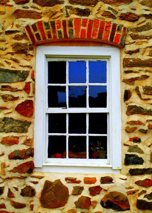 Old Salem Greeting Card featuring the photograph Old Salem Window Twelve by Randall Weidner