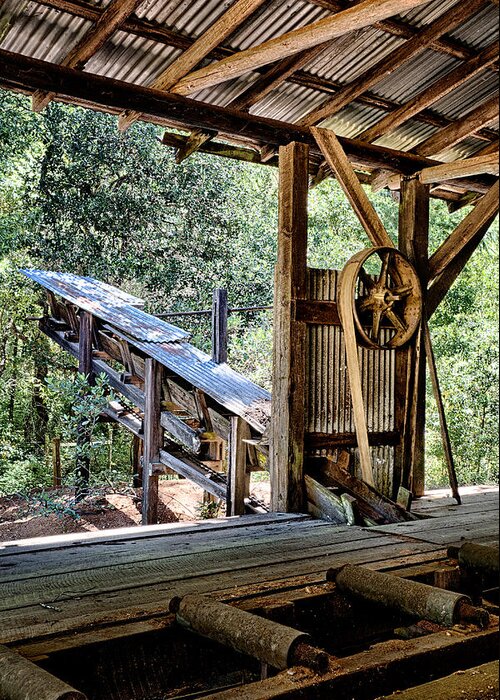 Vintage Greeting Card featuring the photograph Old Sawmill Conveyor by Betty Depee