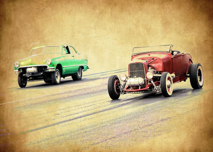 Rust Greeting Card featuring the photograph Old Scool Racing by Steve McKinzie