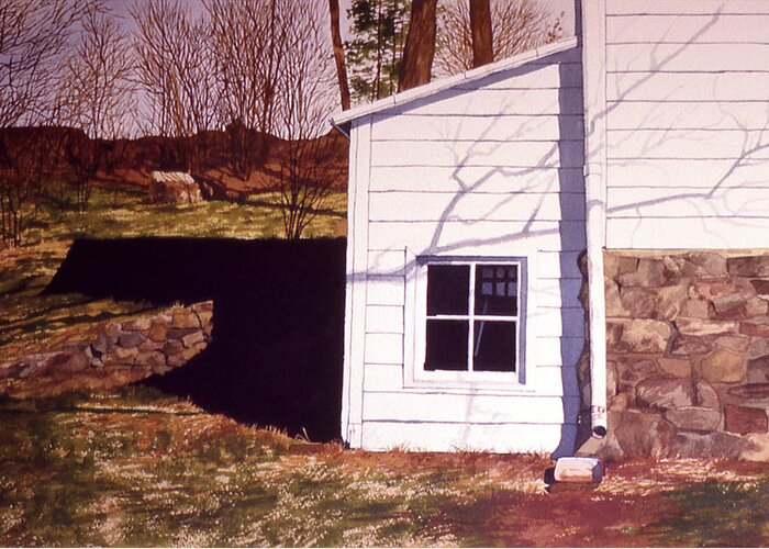 Country Greeting Card featuring the painting Old Shadows by Tom Wooldridge