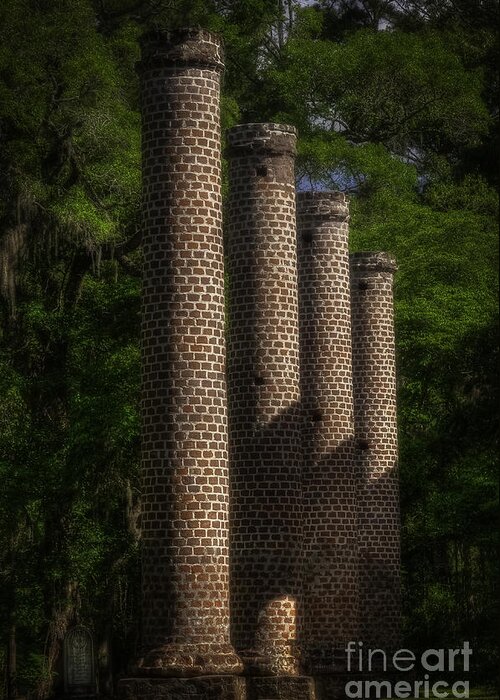 Low Country South Carolina Greeting Card featuring the photograph Old Sheldon Church Columns by David Waldrop