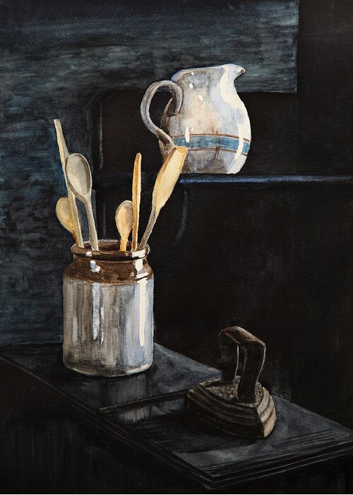 Kitchen Greeting Card featuring the painting Old Still Life by Masha Batkova