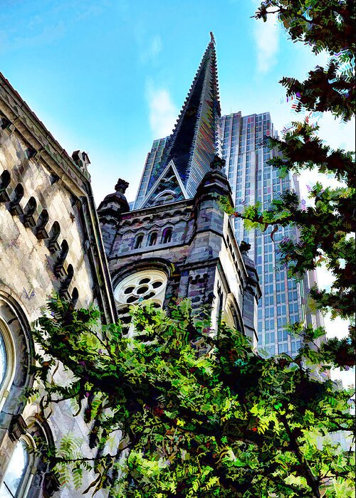 Old Stone Church Greeting Card featuring the photograph Old Stone Church - Cleveland Ohio - 1 by Mark Madere