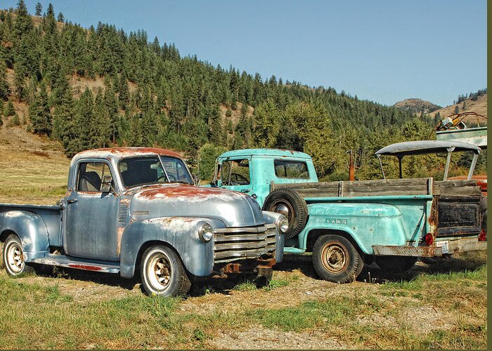 Trucks Greeting Card featuring the photograph Old Timers by Donna Blackhall