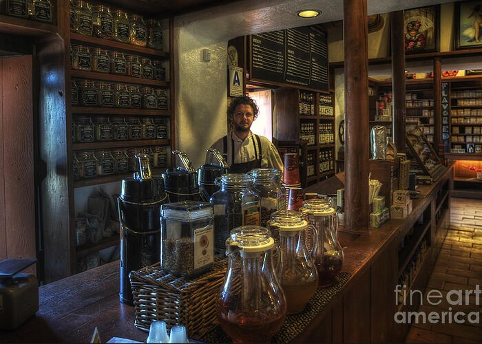 Art Greeting Card featuring the photograph Old Town House Coffee by Yhun Suarez