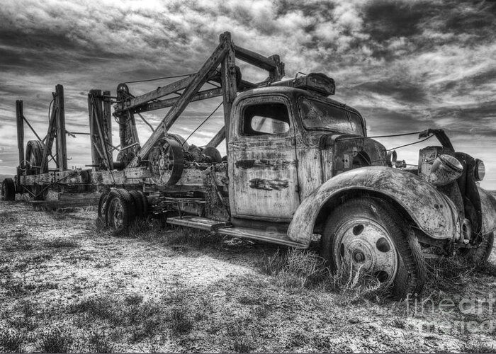 Old Greeting Card featuring the photograph Old Truck by Angela Moyer