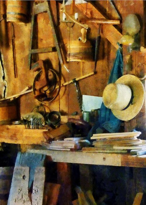 Carpenters Greeting Card featuring the photograph Old Wood Shop by Susan Savad