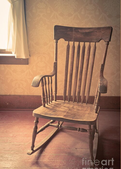 Old Wooden Rocking Chair Greeting Card For Sale By Edward Fielding