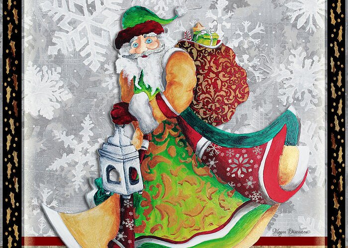 Christmas Greeting Card featuring the painting Old World Santa Clause Christmas Art Original Painting By Megan Duncanson by Megan Aroon