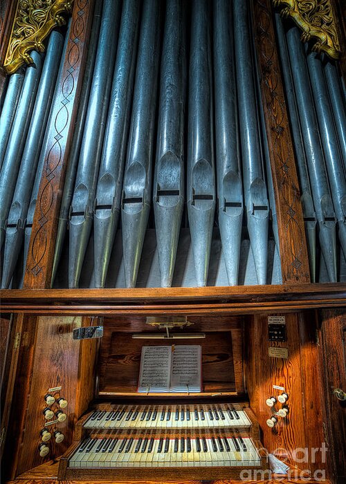 Church Organ Greeting Card featuring the photograph Olde Church Organ by Adrian Evans
